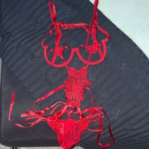 Sexy Red Lace Lingerie